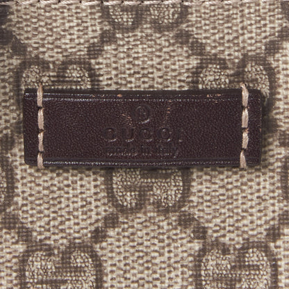 Gucci GG Supreme Monogram Medium Flat Messenger Bag Dark Brown 7 of 9