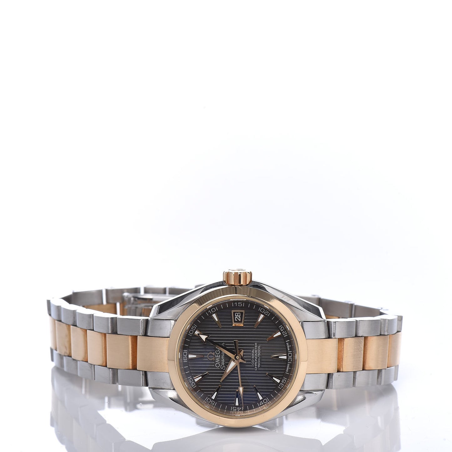 Stainless Steel 18K Yellow Gold 30mm Seamaster Aqua Terra Automatic Watch Grey 231.20.30.20.06.002