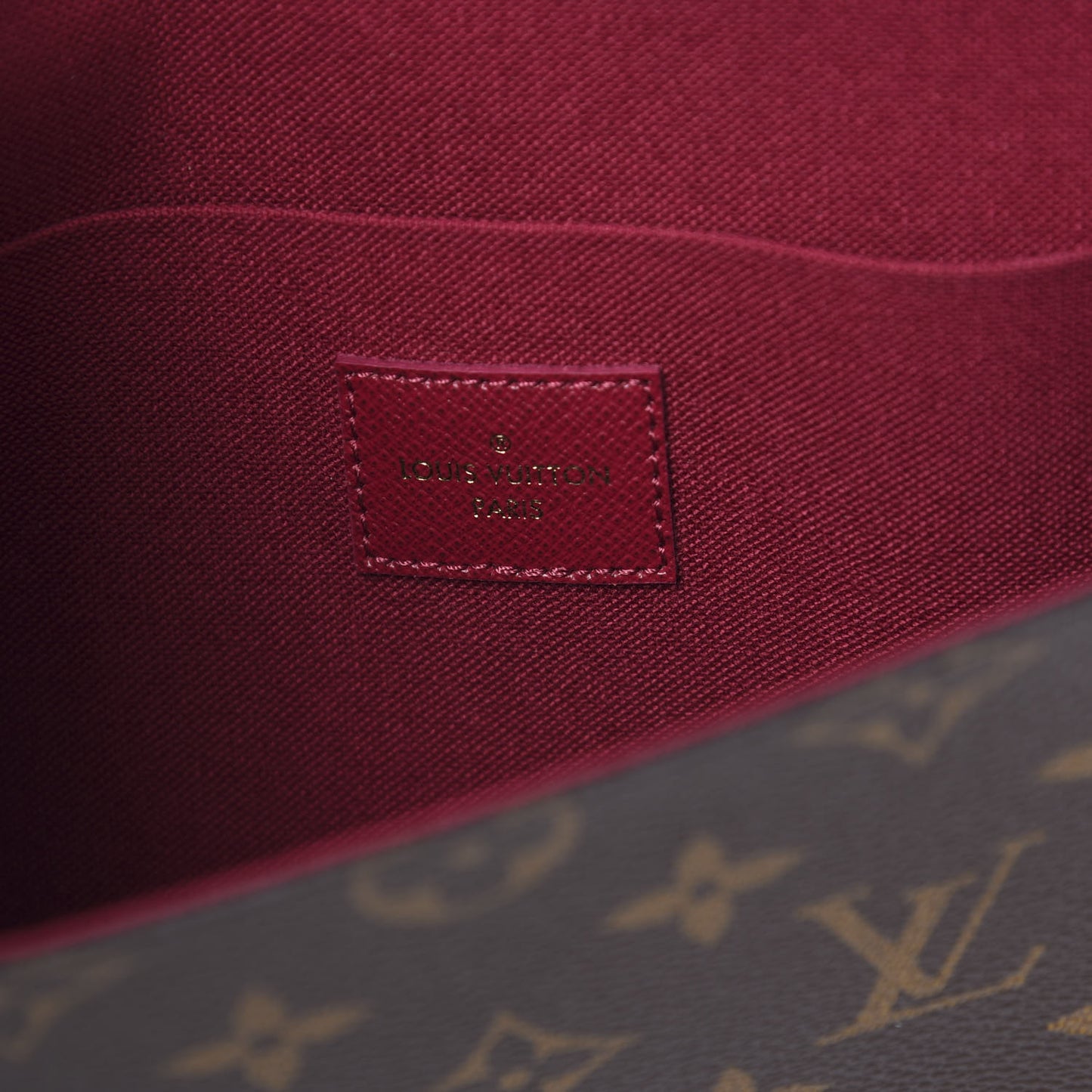 Monogram Pochette Felicie Chain Wallet Fuchsia