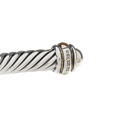 David Yurman Sterling Silver 18K Rose Gold 4mm Cable Classics Bracelet 3 of 4