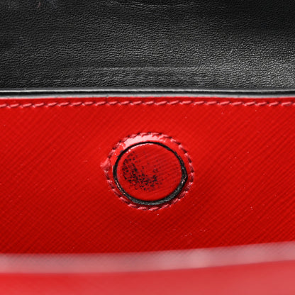 Prada Saffiano Vernice Medium Double Bag Rosso 10 of 12
