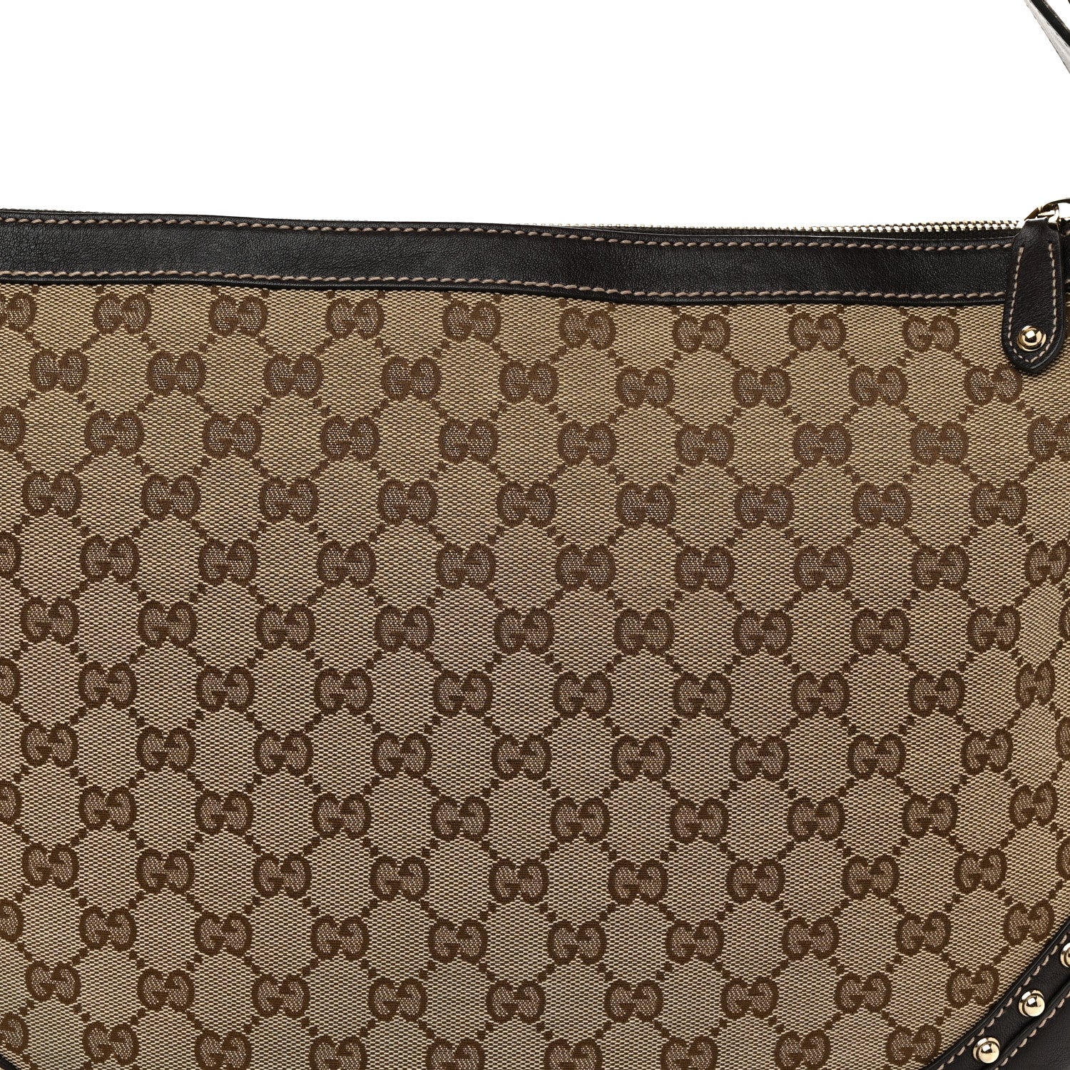 Gucci Monogram Web Studded Pelham Shoulder Bag Dark Brown 8 of 10