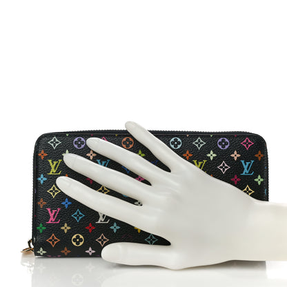Louis Vuitton Monogram Multicolor Zippy Wallet Black Violet 2 of 9