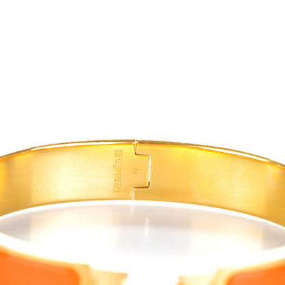 Hermes Enamel Narrow Clic Clac H Bracelet GM Orange 3 of 5