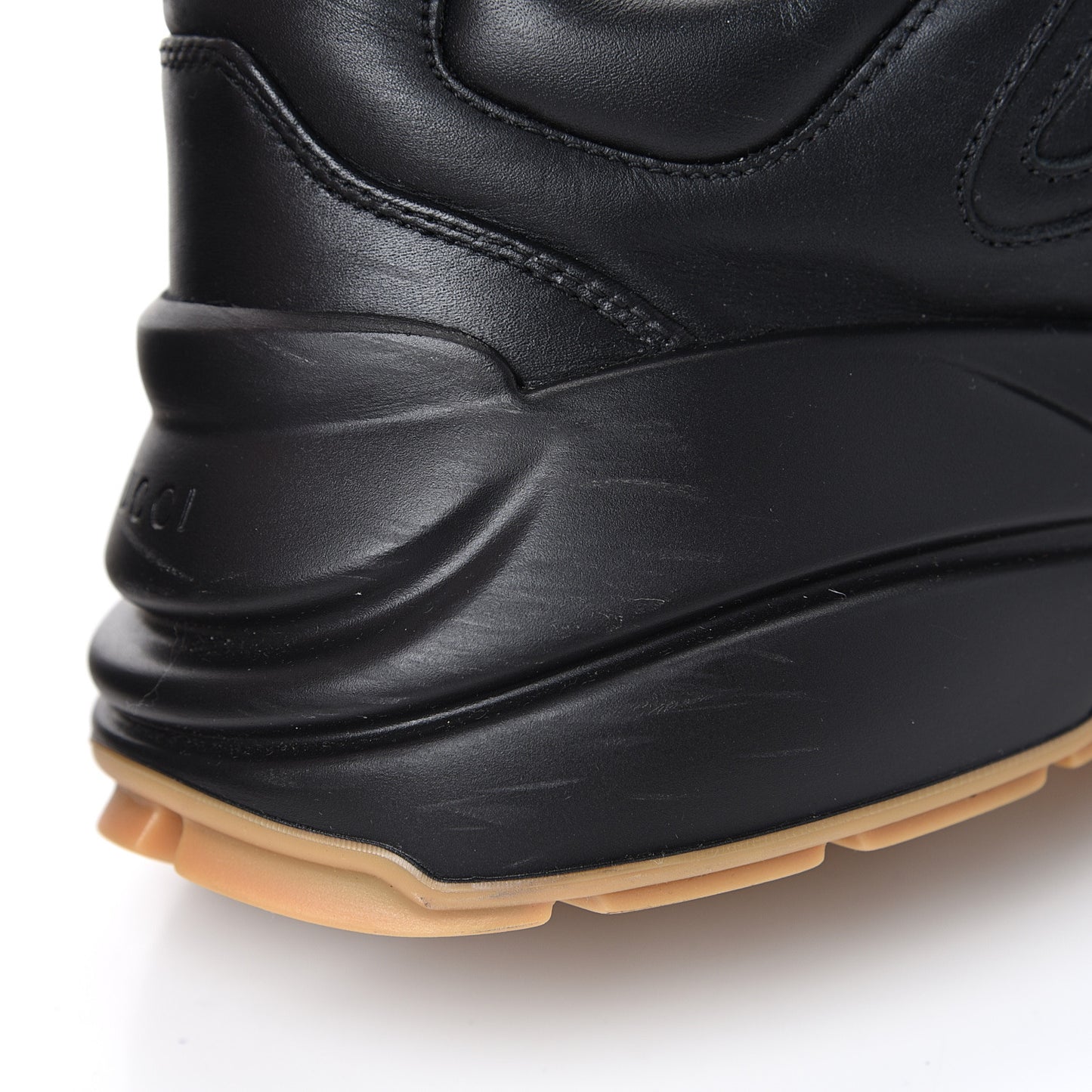Calfskin Web Printed Mens Rhyton Sneakers 8 Black