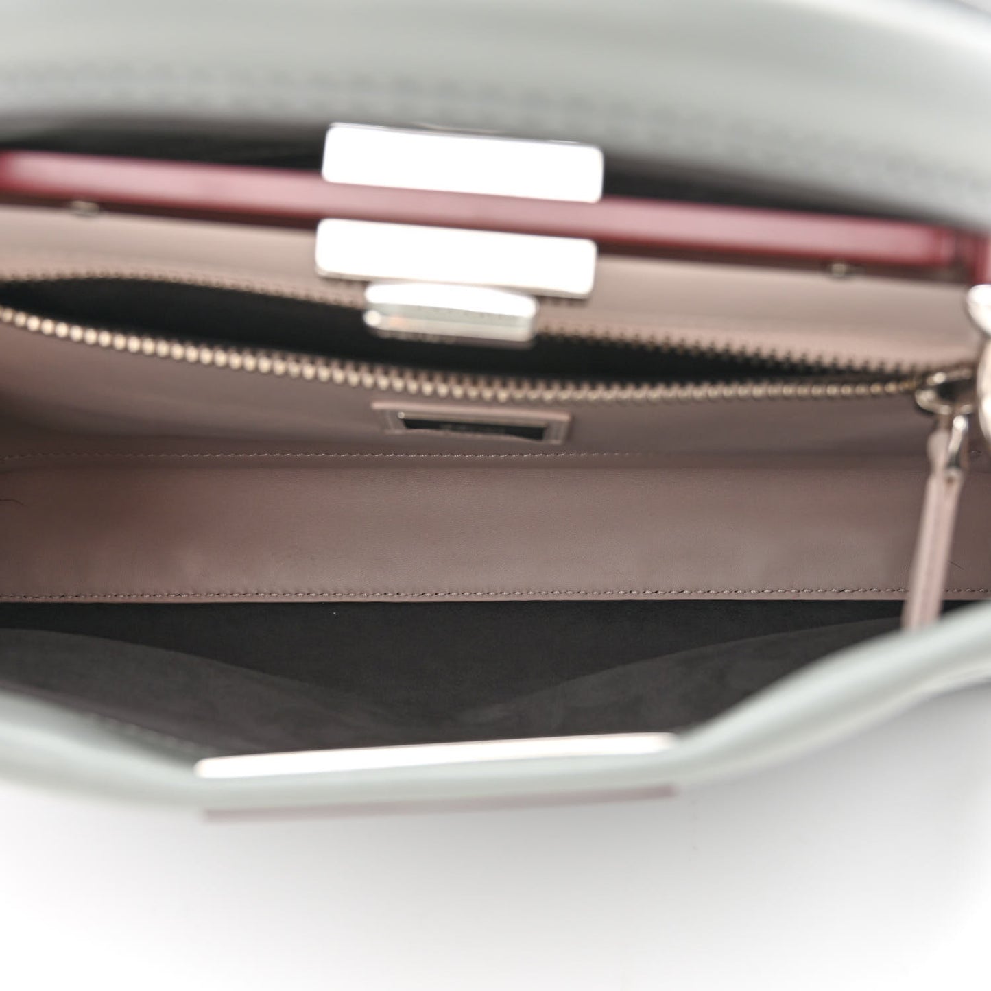 Vitello Seta Shiny Nappa Medium Peekaboo Iconic Satchel Alga Rosa Doll