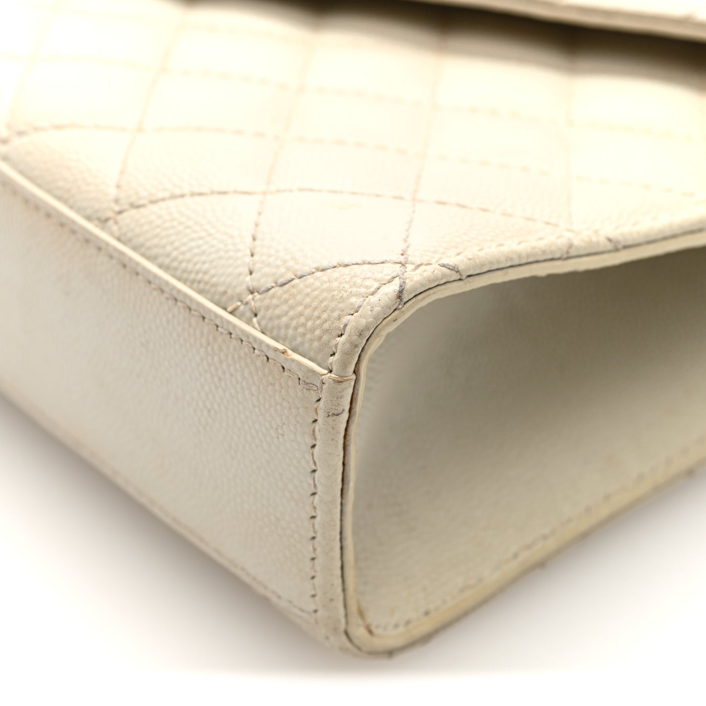 Grain De Poudre Textured Mixed Matelasse Medium Triquilt Monogram Satchel Crema Soft