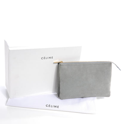 Celine Suede Solo Trio Cosmetic Pouch Sky Blue 5 of 9