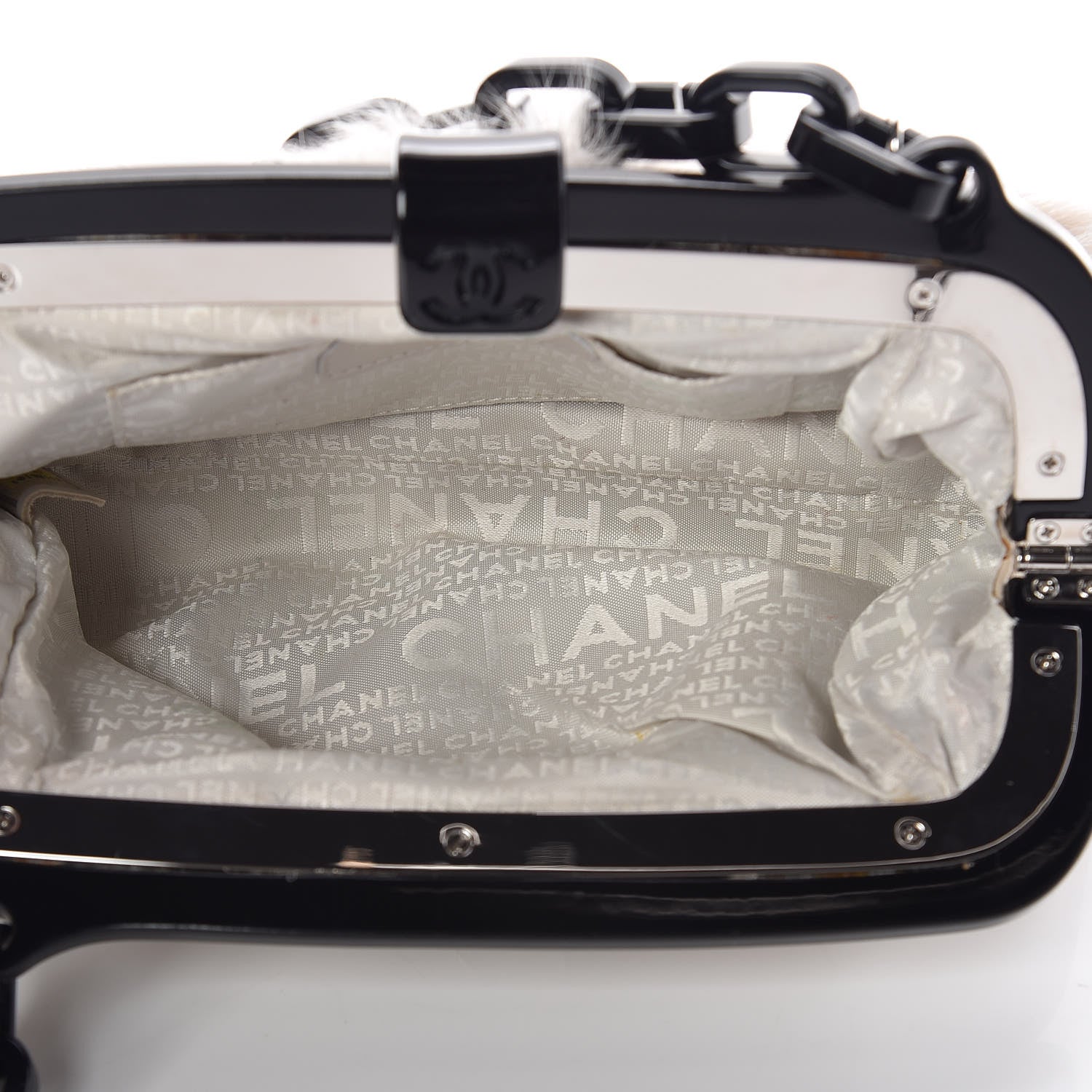 Chanel Rabbit Fur N°5 Frame Bag Beige 6 of 11