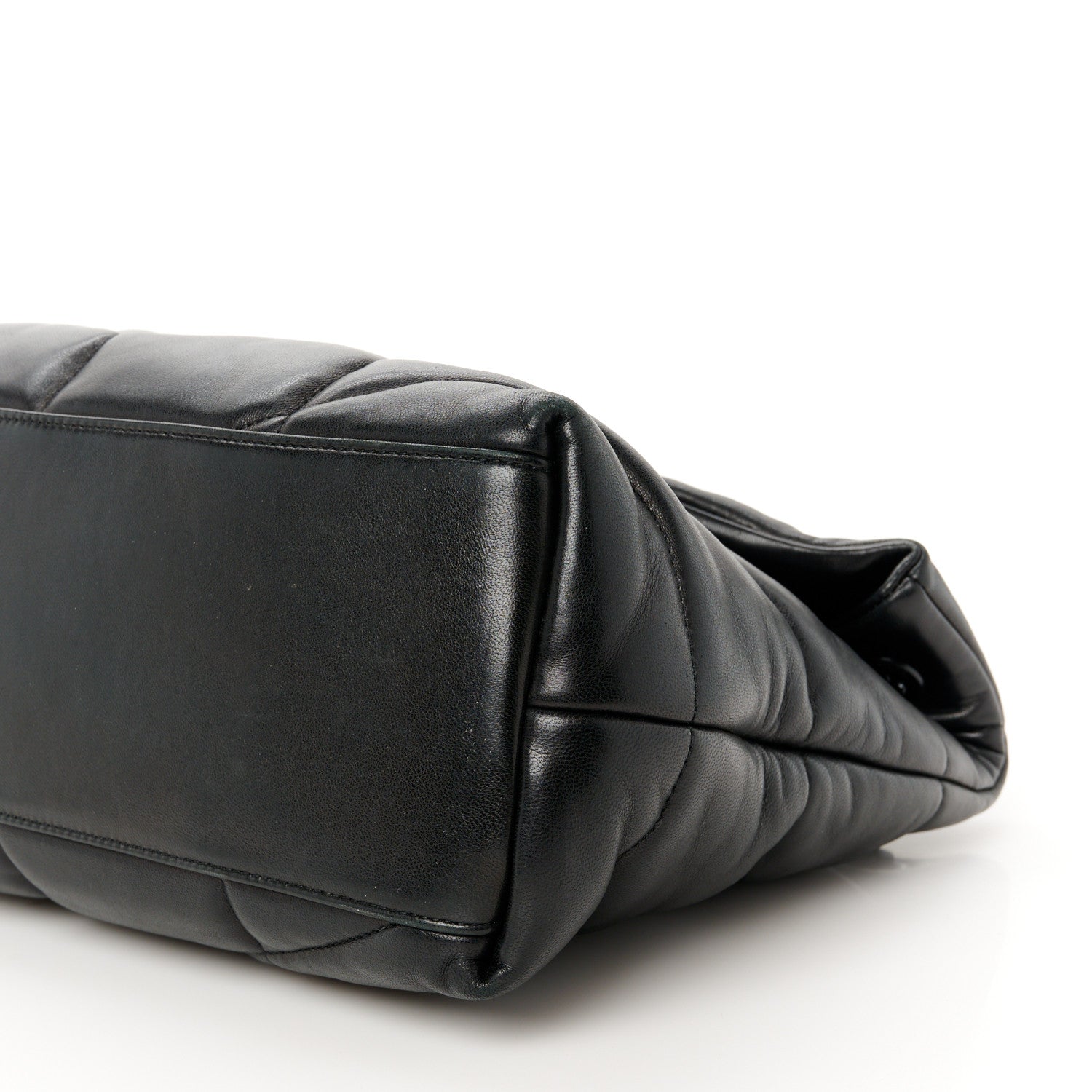 Saint Laurent Lambskin Quilted Monogram Monochrome Medium Loulou Puffer Chain Satchel Black 11 of 11