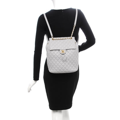 Chanel Calfskin Quilted Large Urban Spirit Backpack Grey 3 of 25