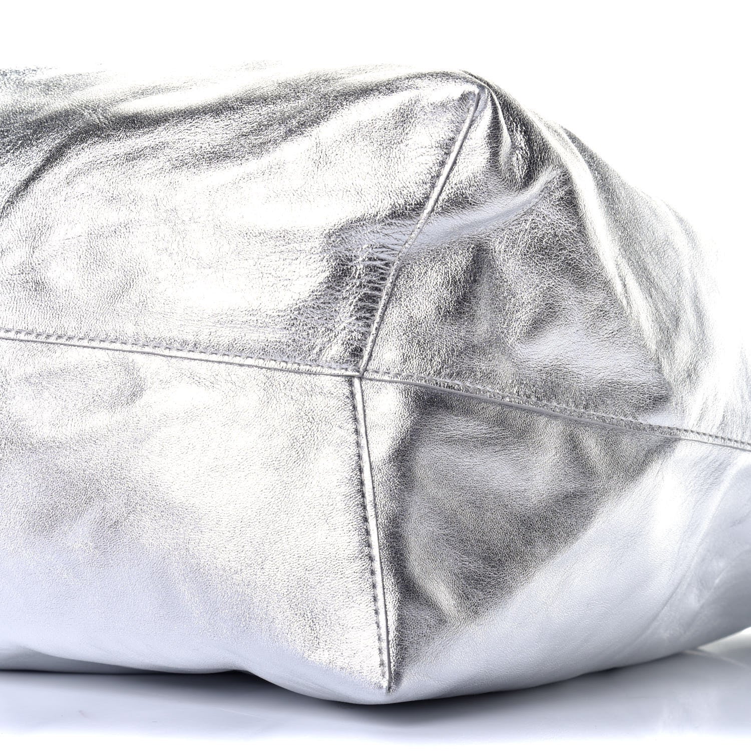 Mansur Gavriel Metallic Lambskin Oversized Tote Silver 8 of 8