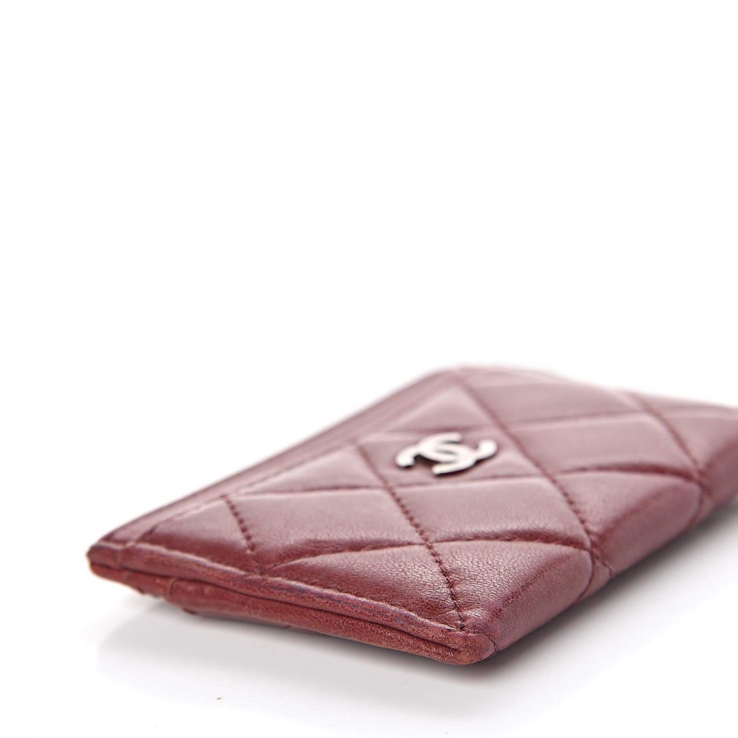 Chanel Lambskin Quilted Card Holder Burgundy 9 of 13