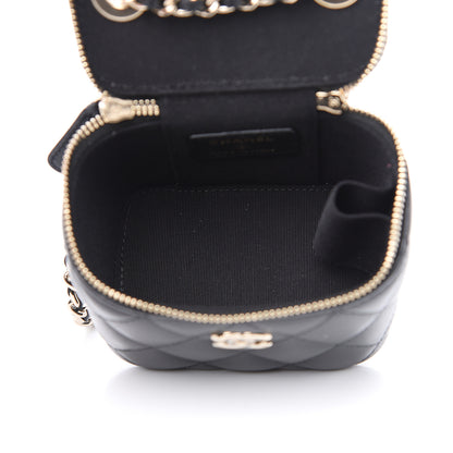 Chanel Lambskin Quilted Trendy Mini Vanity Case With Chain Black 4 of 9