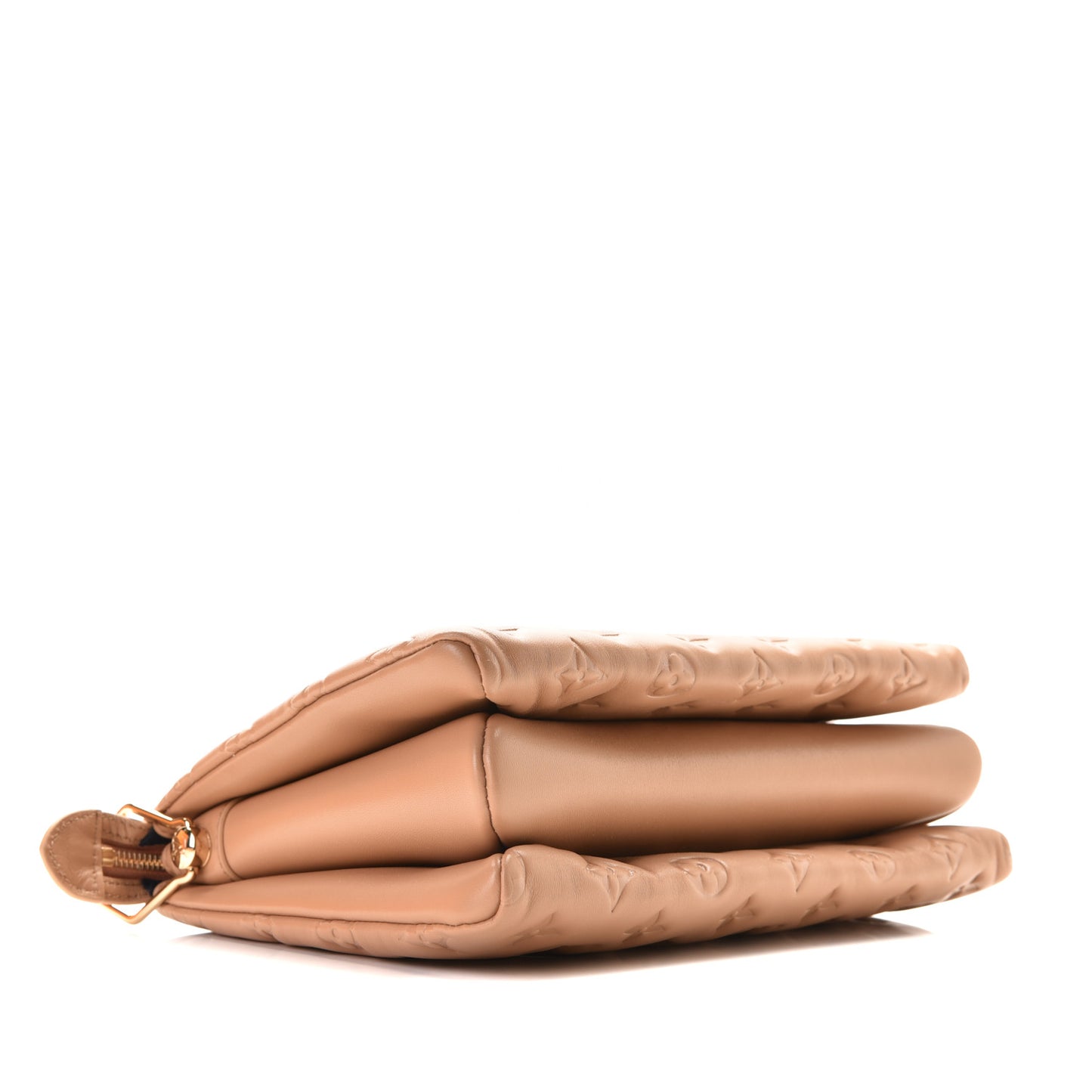 Lambskin Embossed Monogram Coussin PM Camel