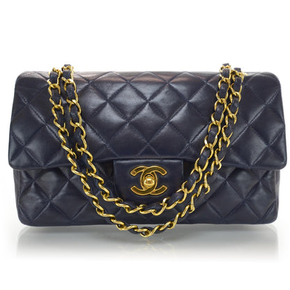 Chanel Lambskin Small Double Flap Navy 1 of 10