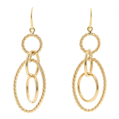 David Yurman 18K Yellow Gold Mobile Oval Drop Earrings 1 of 5