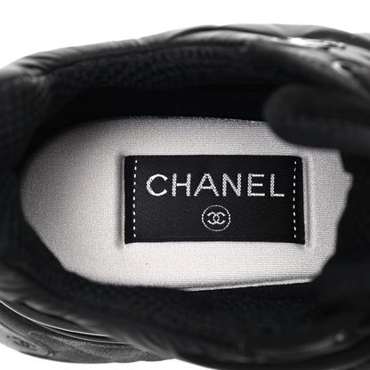 Chanel Nylon Suede Calfskin CC Sneakers 38 Black 7 of 10