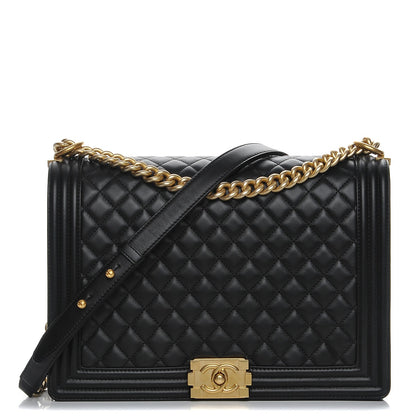 Chanel Lambskin Quilted Large Boy Flap Black 1 of 8