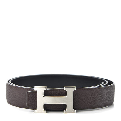 Hermes Box Togo 32mm H Belt 105 Black Chocolate 1 of 3
