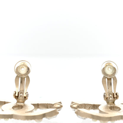 Chanel Crystal Pearl CC Clip On Earrings Gold 3 of 5