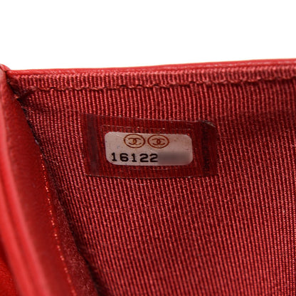 Chanel Lambskin Quilted French Flap Wallet Red 9 of 9
