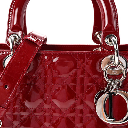 Christian Dior Patent Cannage Medium Lady Dior Red 7 of 10