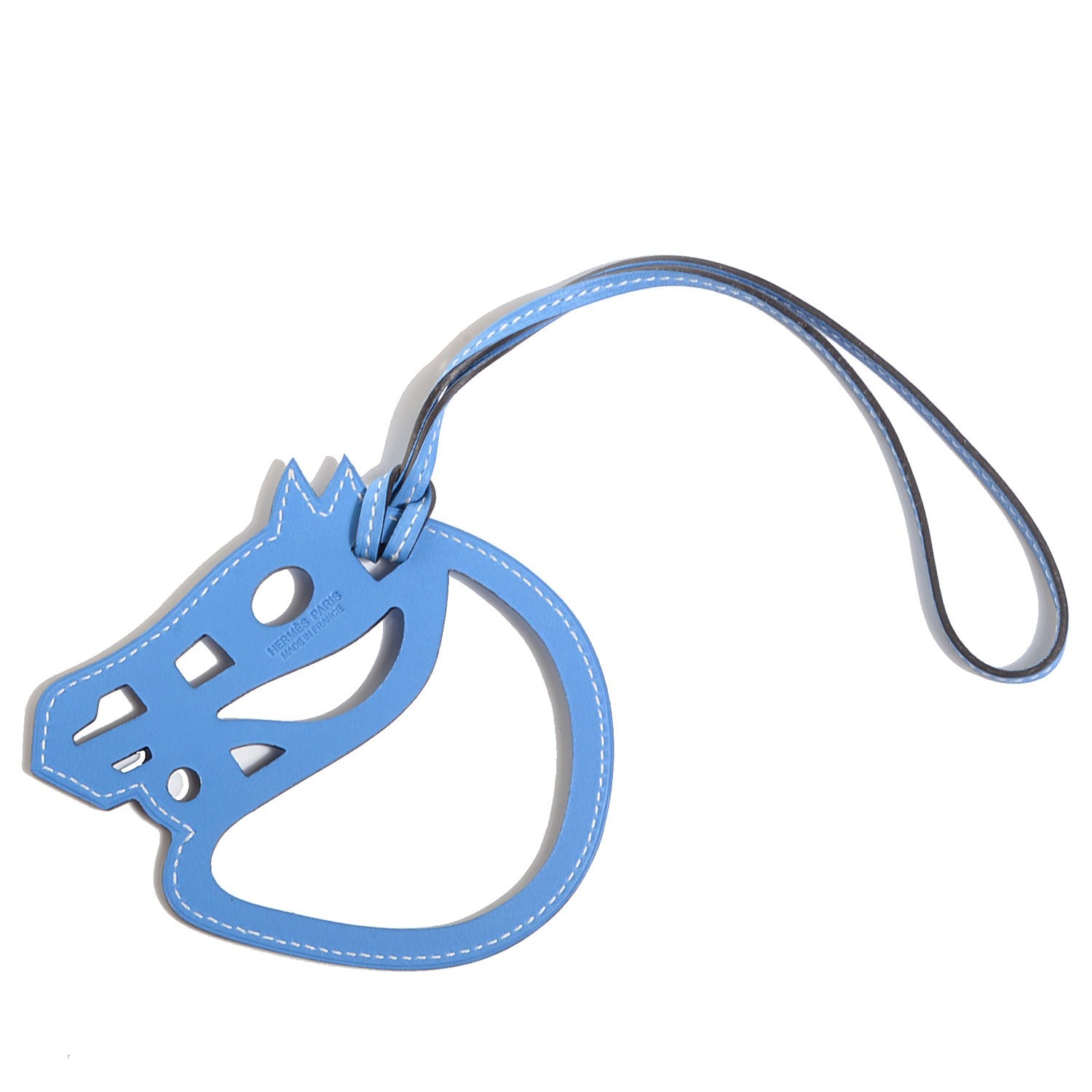 Hermes Veau Swift Paddock Cheval Horse Bag Charm Bleu Paradis 3 of 5