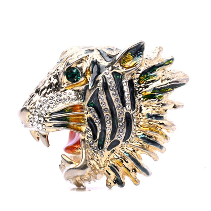 Gucci Metal Crystal Rajah Brooch Gold 1 of 6