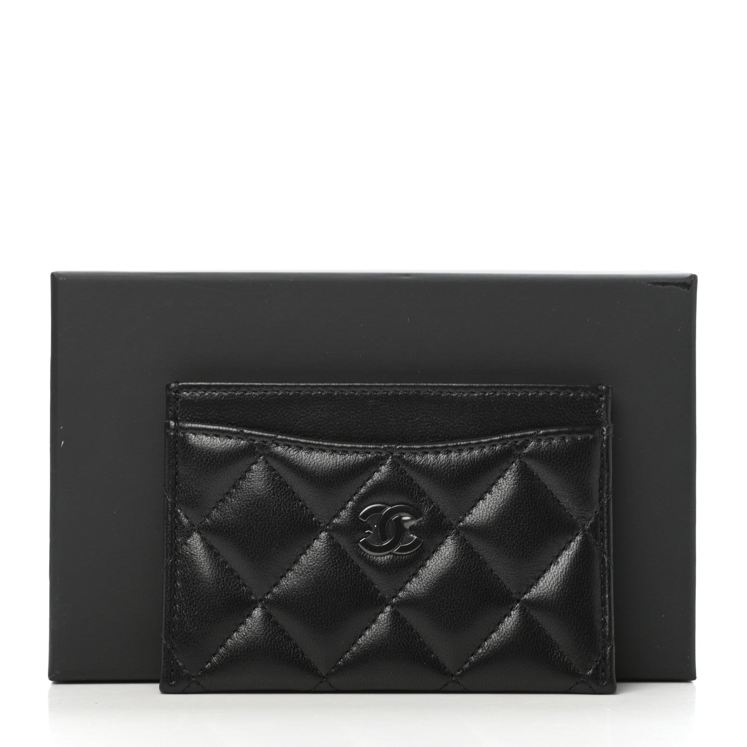 Chanel Lambskin Quilted Card Holder So Black 9 of 9