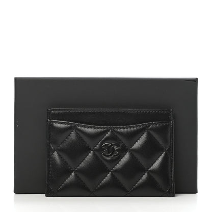 Chanel Lambskin Quilted Card Holder So Black 9 of 9