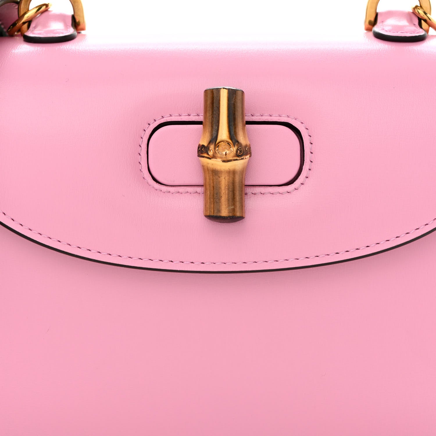 Gucci Boarded Dyana Lux Calfskin Web Small Bamboo 1947 Top Handle Bag Nice Pink 9 of 13