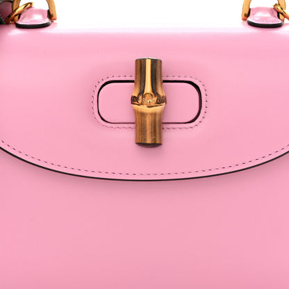 Gucci Boarded Dyana Lux Calfskin Web Small Bamboo 1947 Top Handle Bag Nice Pink 9 of 13
