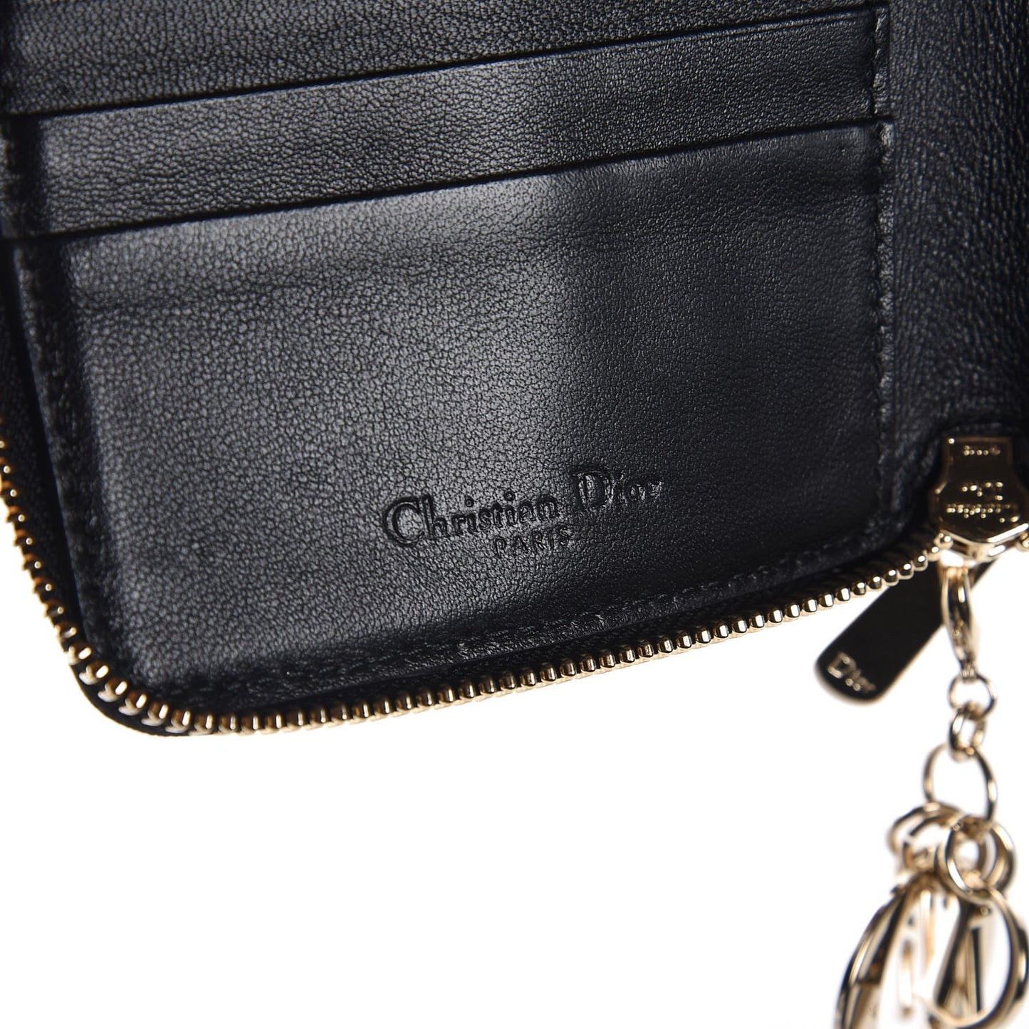 Lambskin Cannage Lady Dior Medium Wallet Black