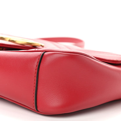 Gucci Calfskin Matelasse Small GG Marmont Shoulder Bag Hibiscus Red 10 of 12