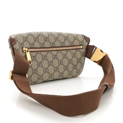 Gucci GG Supreme Monogram Textured Calfskin Retro Interlocking G Belt Bag Beige Ebony Brown Sugar 3 of 11