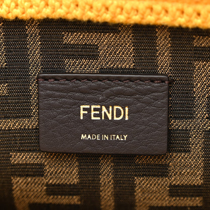 Fendi Crochet Vitello King Logo Plexiglass Medium Fendi Sunshine Shopper Tote Mimosa Panna 6 of 10