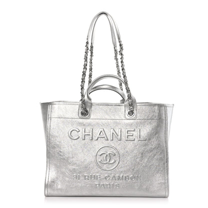 Chanel Metallic Calfskin Medium Deauville Tote Silver 1 of 11