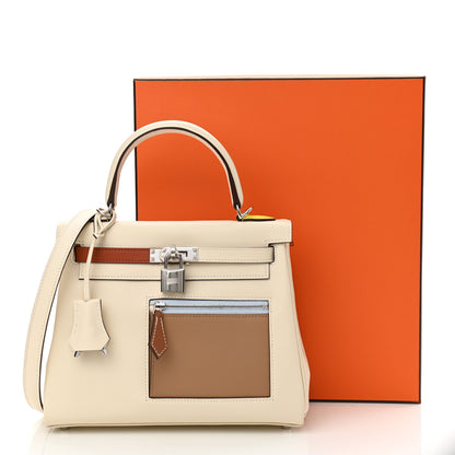 Hermes Swift Colormatic Kelly Retourne 25 Nata Cuivre Lime Mauve Sylvestre Bleu Brume 11 of 11