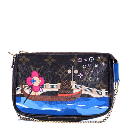 Louis Vuitton Monogram 2019 Christmas Animation Mini Venice Pochette Accessories Blue 1 of 4