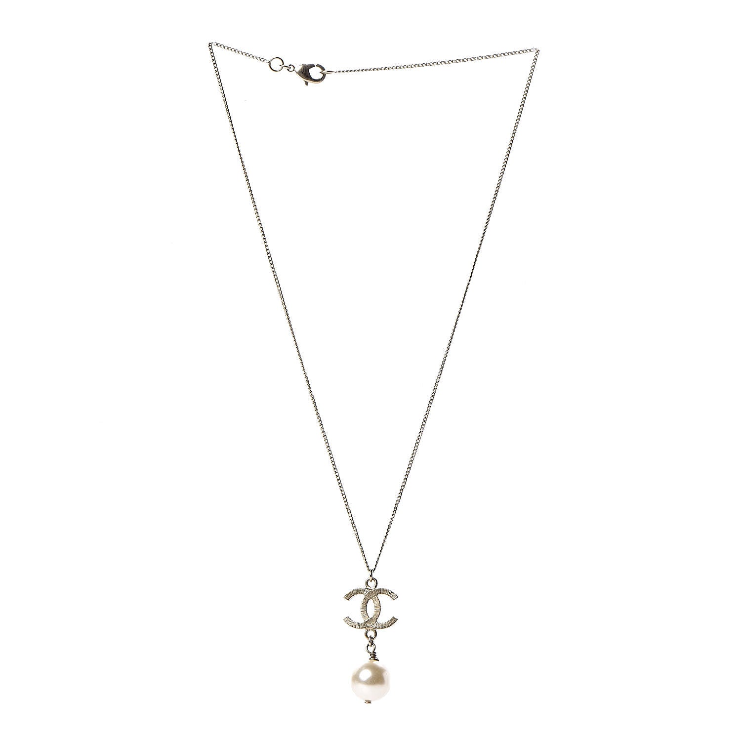 Chanel Pearl CC Drop Necklace Gold 3 of 4