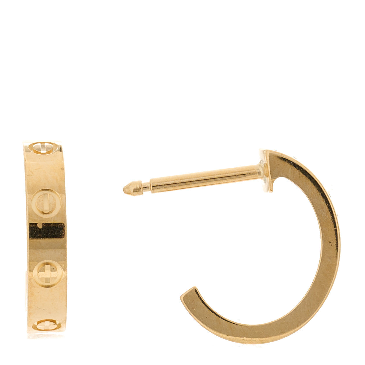 Cartier 18K Yellow Gold Small LOVE Hoop Earrings 1 of 7