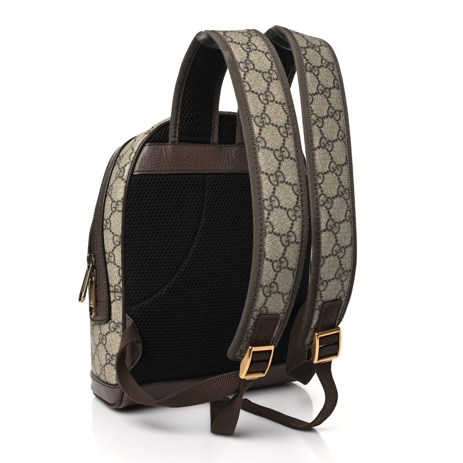 Gucci GG Supreme Monogram Calfskin Web Small Ophidia Day Backpack Beige Ebony New Acero 3 of 13