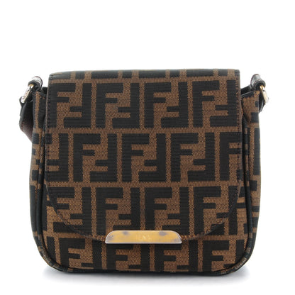 Fendi Zucca Vitello Artic Mini Messenger Bag Tobacco Castagna 1 of 9
