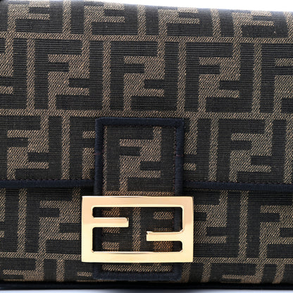Fendi Fabric Jacquard FF 1974 Medium Baguette Tobacco Moro Black 9 of 10