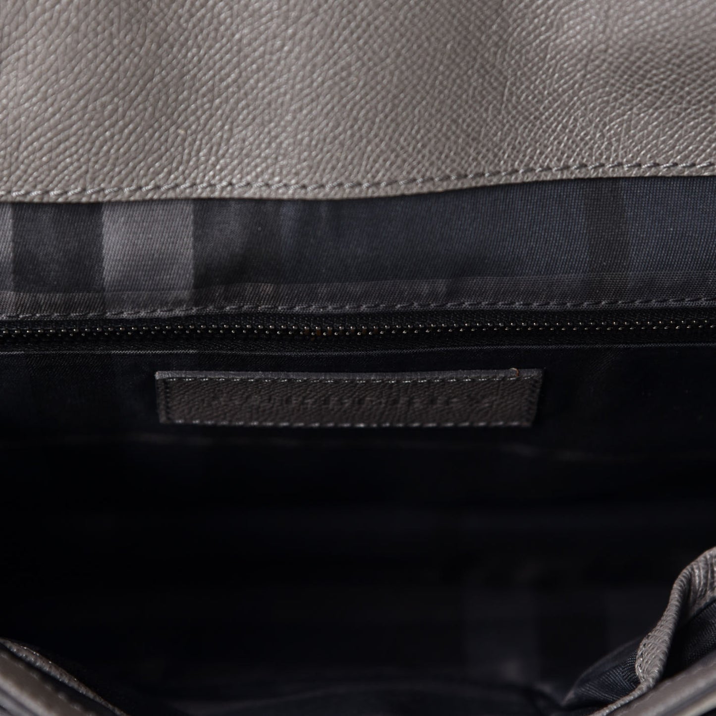 London Grainy Calfskin Rivendale Messenger Bag Grey