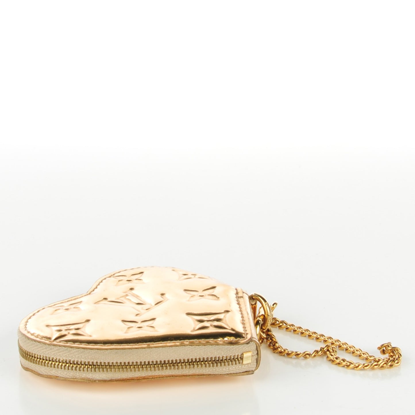 Monogram Miroir Heart Coin Purse Gold