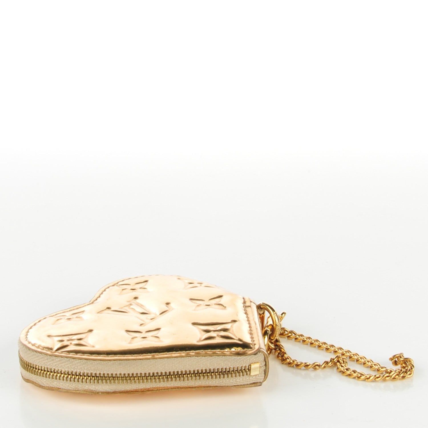 Louis Vuitton Monogram Miroir Heart Coin Purse Gold 4 of 7