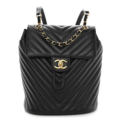 Chanel Calfskin Chevron Quilted Small Urban Spirit Backpack Black 1 of 15