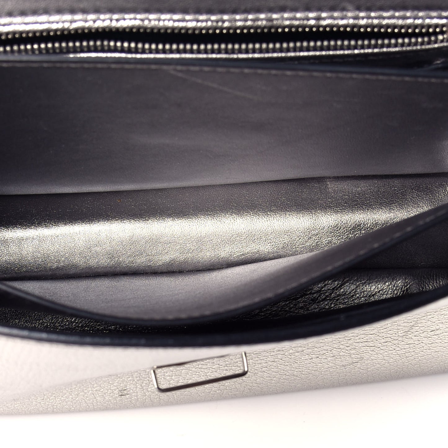 Goatskin Madras Top Handle Bag Silver